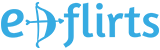 E-flirts home, Online Dating Site, Company Name Logo